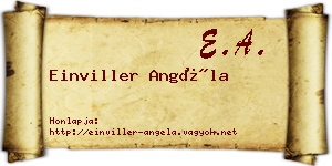 Einviller Angéla névjegykártya